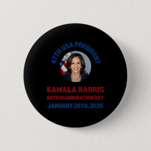 Badge Rond 5 Cm Cool Kamala Harris 2024 Jour d'Inauguration Souven