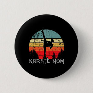Badge Rond 5 Cm Cool Karate Maman Art Martial Japonais Pour Les Mè