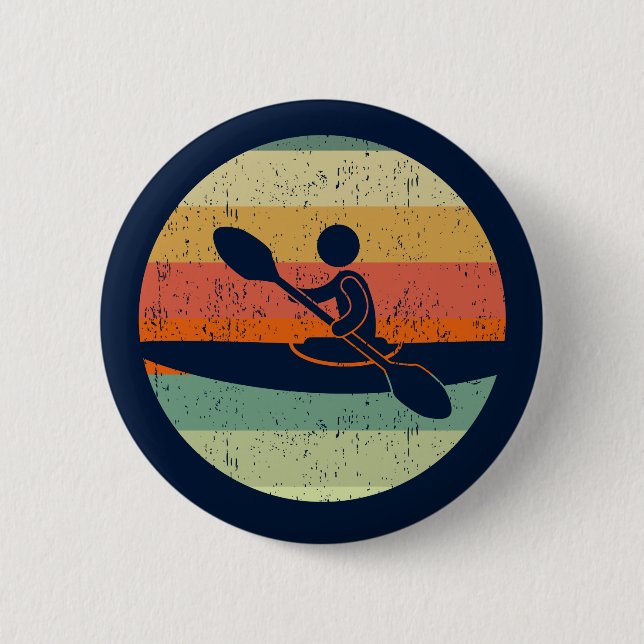 Badge Rond 5 Cm Cool Kayak Sunset (Devant)