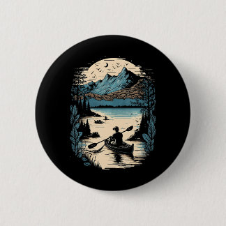 Badge Rond 5 Cm Cool Kayaking Outdoor Unique Kayak Boating