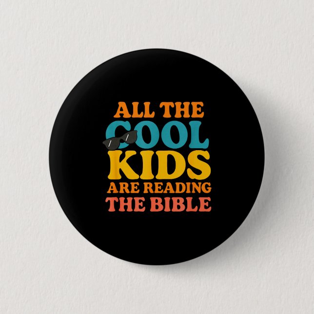 Badge Rond 5 Cm Cool Kids Are Reading The Bible  (Devant)