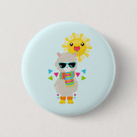 Cool Llama et souriant Kawaii Sun