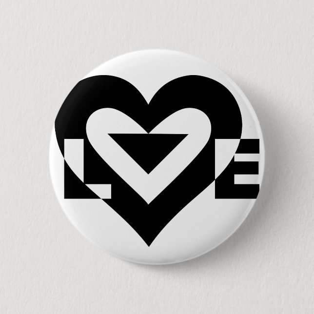 Badge Rond 5 Cm Cool Love Graphic, Black (Devant)
