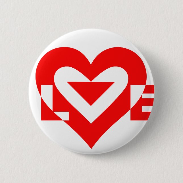 Badge Rond 5 Cm Cool Love Graphic, Red (Devant)