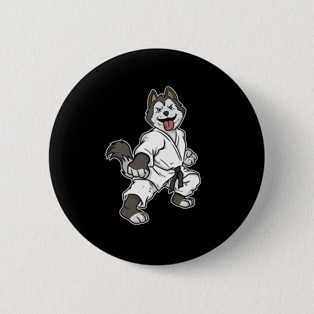 Badge Rond 5 Cm Cool MIXED MARTIAL ART Fighter Dog Taekwondo Lover (Devant)