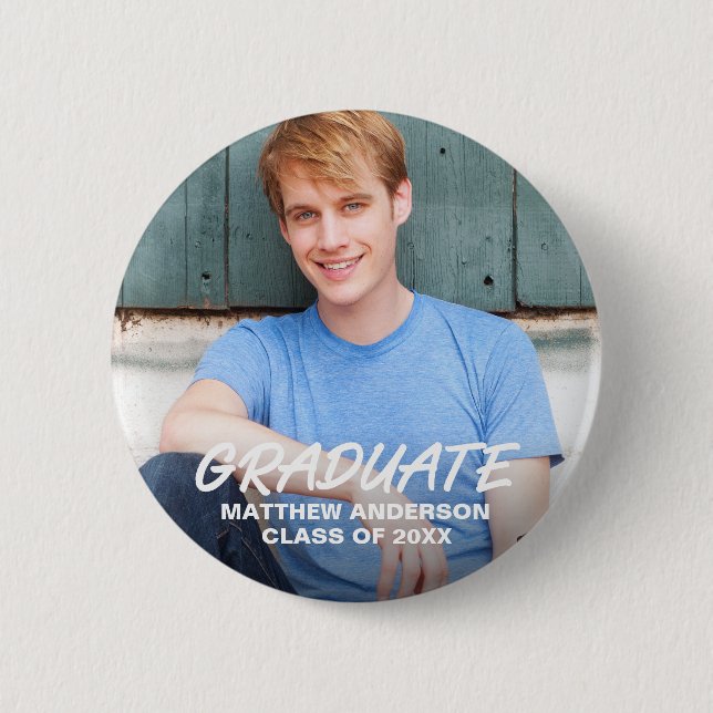 Badge Rond 5 Cm Cool moderne - Faire-part de graduation (Devant)