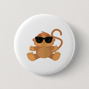 Badge Rond 5 Cm Cool Monkey