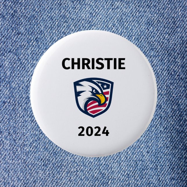 Badge Rond 5 Cm Cool Patriotique Chris Christie 2024 Élection Eagl (Créateur téléchargé)