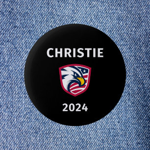 Badge Rond 5 Cm Cool Patriotique Chris Christie 2024 Élection Eagl