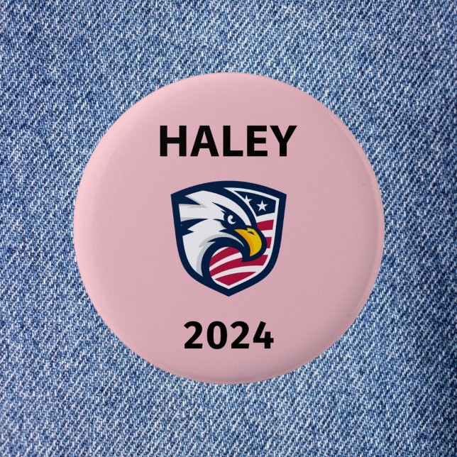Badge Rond 5 Cm Cool Patriotique Nikki Haley 2024 Élection Eagle (Créateur téléchargé)