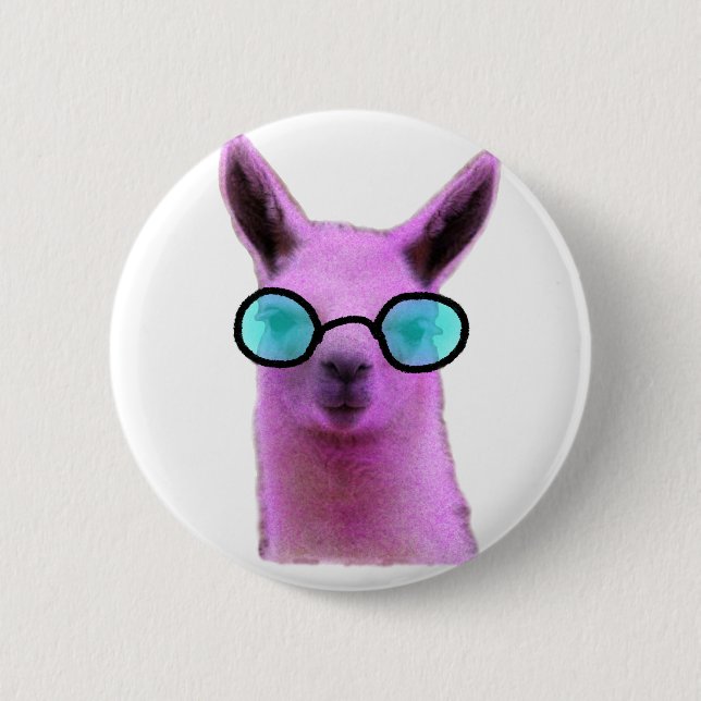 Badge Rond 5 Cm Cool Pink Llama! (Devant)