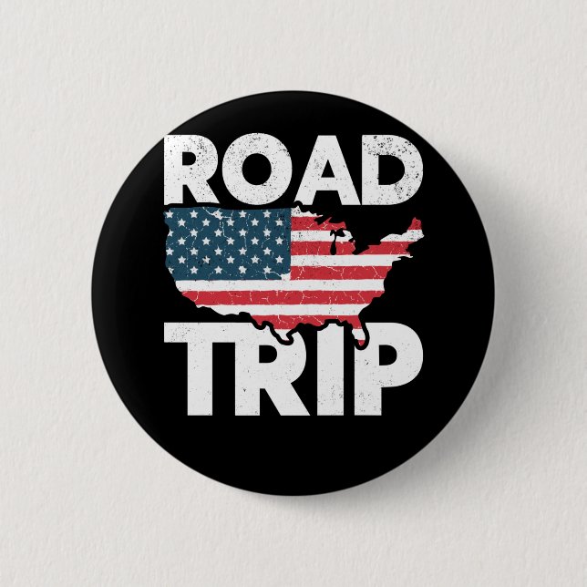Badge Rond 5 Cm Cool Road Trip American Traveler USA Travel (Devant)