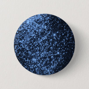 BADGE ROND 5 CM COOL ROYAL BLUE BLACK SPARKLE PARTIES SCINTILLANT 