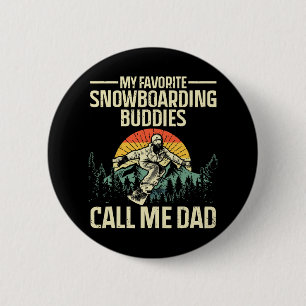 Badge Rond 5 Cm Cool Snowboard Art Hommes Papa Père Snowboard Sno