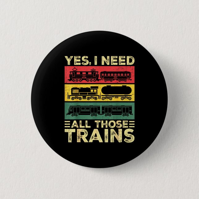 Badge Rond 5 Cm Cool Train Model Funny Train Railroad  (Devant)