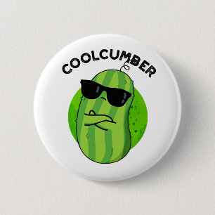 Badge Rond 5 Cm Coolcumber Fundy Veggie Cucumber Pun
