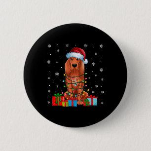 Badge Rond 5 Cm Coonhound Chien moche Noël illumine Père Noël Coon