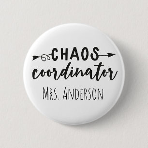 Badge Rond 5 Cm Coordinateur Chaos Bureau Coworker Maman