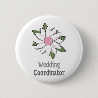 Badge Rond 5 Cm Coordonnateur masculin de mariage de fleur rose