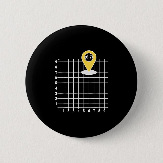 Badge Rond 5 Cm Coordonnée 6 Numéro 67 Six Sept Meme  (Devant)