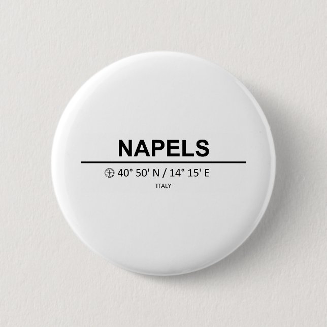 Badge Rond 5 Cm Coordonnées de Naples - Coordonnées de Naples (Devant)