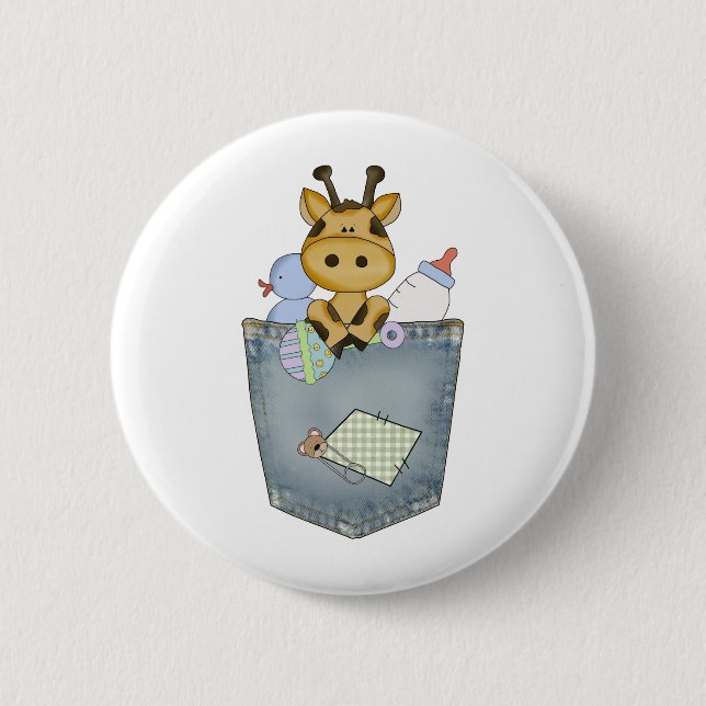 Badge Rond 5 Cm Copain de poche de girafe (Devant)