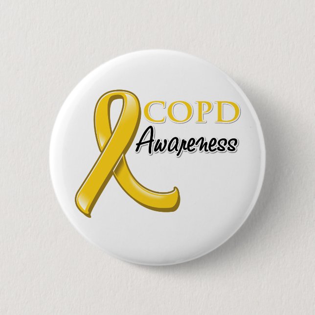 Badge Rond 5 Cm COPD Awareness Ribbon (gold ribbon) (Devant)