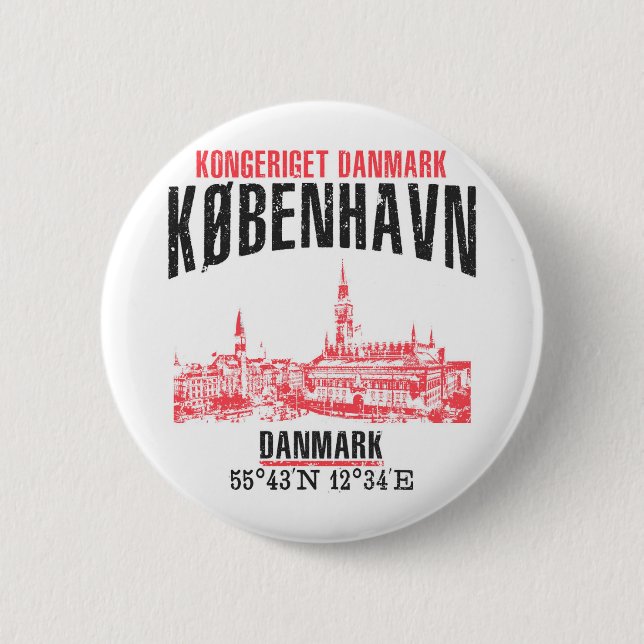 Badge Rond 5 Cm Copenhague (Devant)