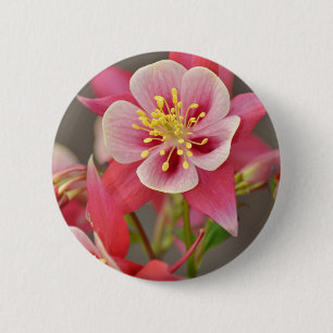 Badge Rond 5 Cm Copie colombine rose de fleur