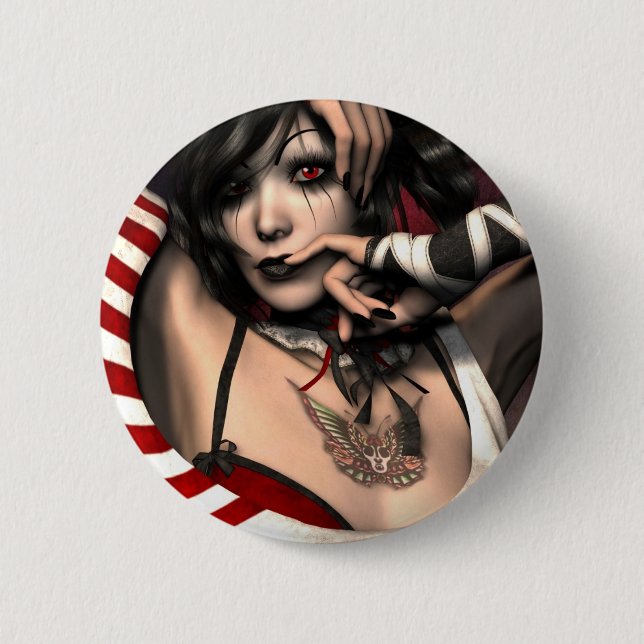 Badge Rond 5 Cm Copie d'art de "harlequin" (Devant)