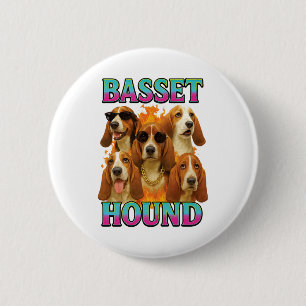 Badge Rond 5 Cm Copie de la chaîne Basset