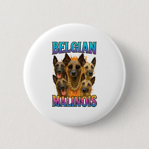Badge Rond 5 Cm Copie Malinois belge