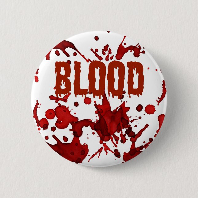 Badge Rond 5 Cm Copie ROUGE de Halloween de sang (Devant)