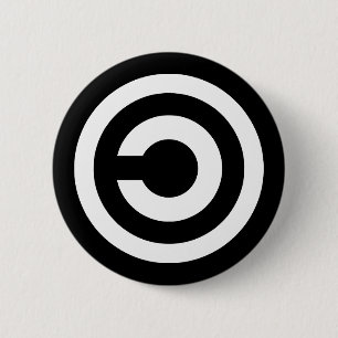 Badge Rond 5 Cm Copyleft - l'information veut être libre