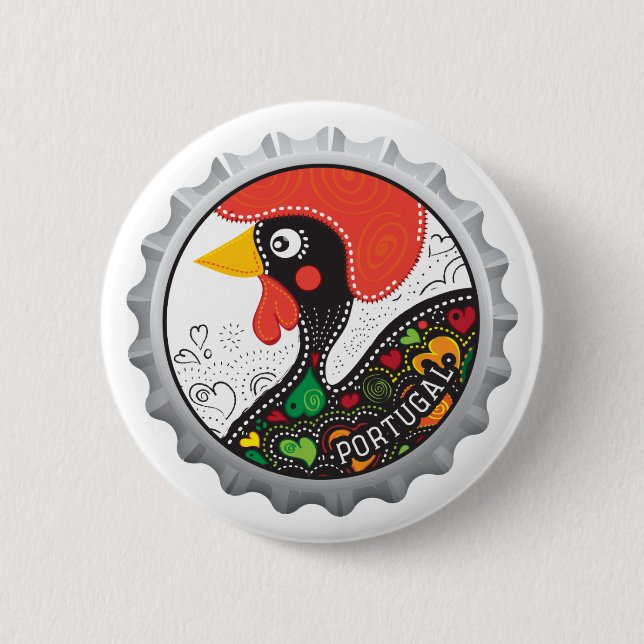 Badge Rond 5 Cm Coq célèbre du Portugal nr02 (Devant)