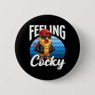 Badge Rond 5 Cm Coq drôle de pun cool Sungles Swag