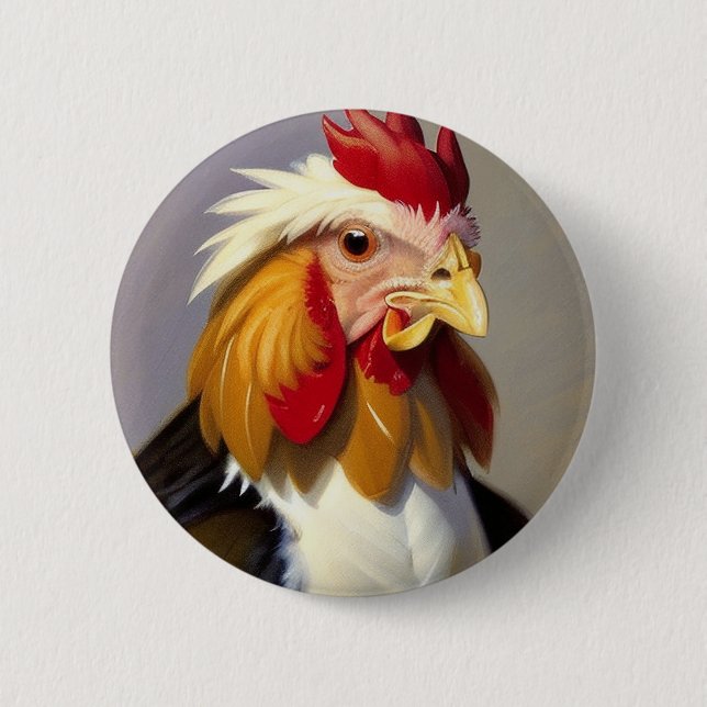 Badge Rond 5 Cm Coq Shooster (Devant)
