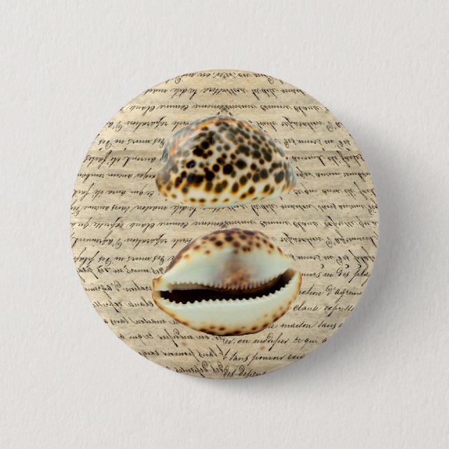 Badge Rond 5 Cm Coques de cowrie (Devant)