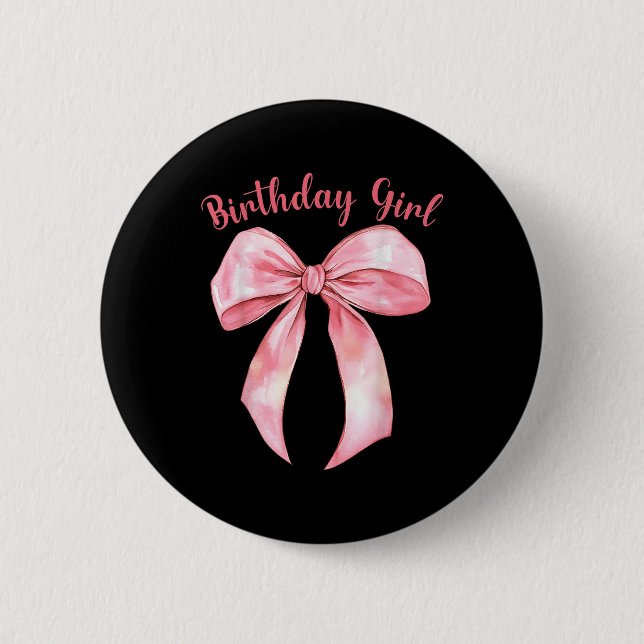 Badge Rond 5 Cm Coquette Bow Anniversaire Filles Esthétiques Fille (Devant)