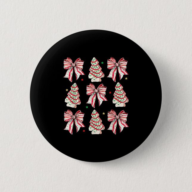 Badge Rond 5 Cm Coquette Bow Christmas Tree Cakes Xmas Family Paja (Devant)