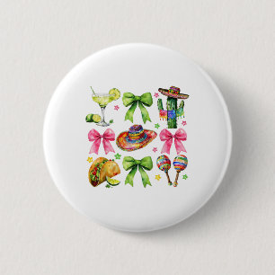 Badge Rond 5 Cm Coquette Bow Cinco De Mayo Sombrero Piñata & ;