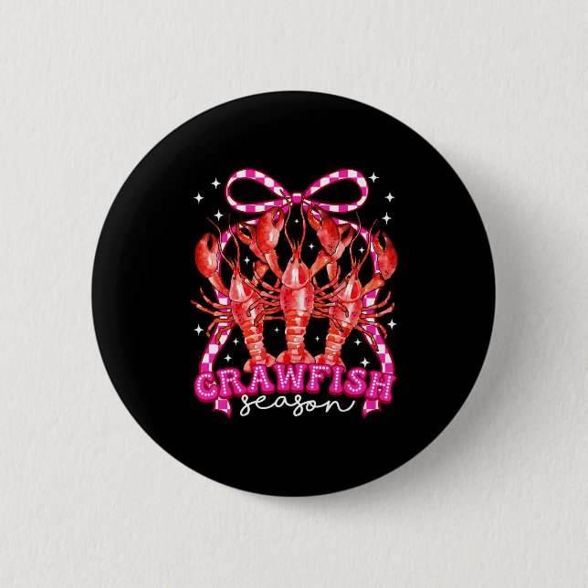Badge Rond 5 Cm Coquette Bow Crawfish Boil Season For Men Women Ki (Devant)
