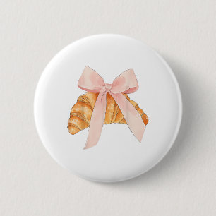 Badge Rond 5 Cm Coquette Bow Rose Croissant Cuisine Baking Baker P