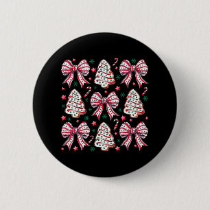 Badge Rond 5 Cm Coquette Bow Tree Cake Sucre de canne Joyeux Noël