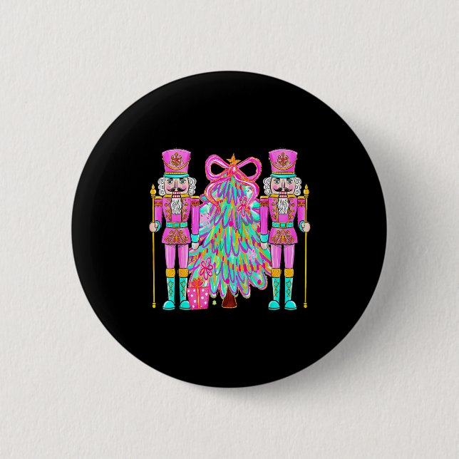 Badge Rond 5 Cm Coquette Christmas Tree Nk Nutcrackers Xmas Women  (Devant)