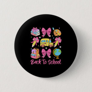 Badge Rond 5 Cm Coquette Crayon Rose 2025 Retour À L'École Enseign