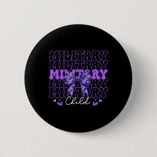 Badge Rond 5 Cm Coquette Enfant Militaire Bow Purple Up Camo Kids 