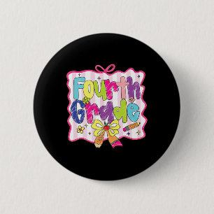 Badge Rond 5 Cm Coquette rentrée scolaire élégante quatrième année