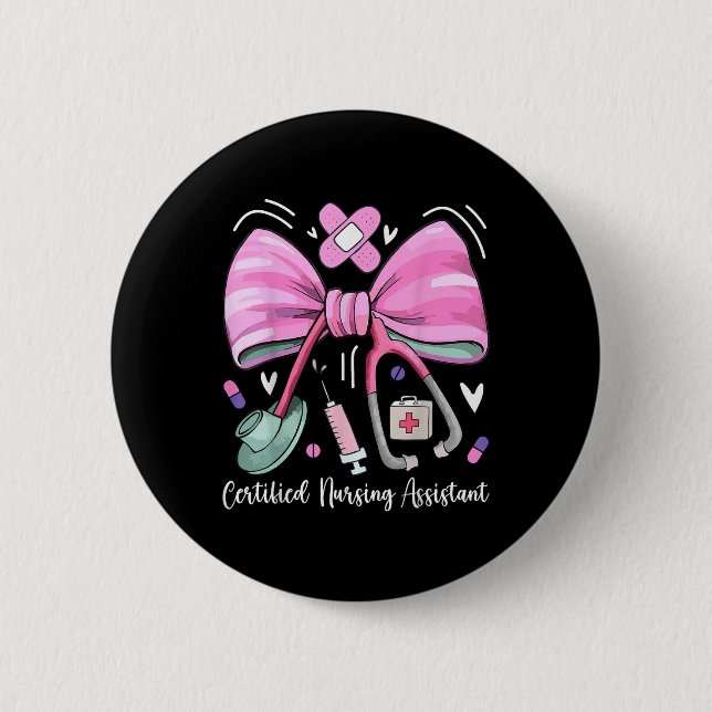 Badge Rond 5 Cm Coquette stéthoscope Cna Stant Certifié (Devant)