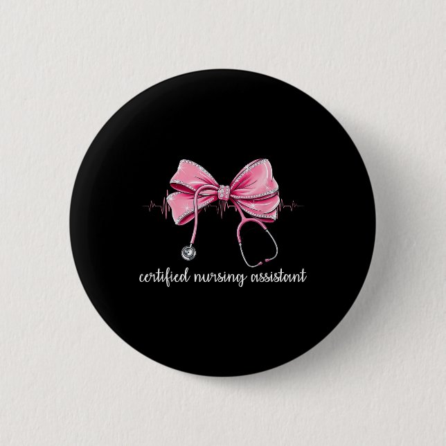 Badge Rond 5 Cm Coquette stéthoscope Cna Stant Certifié (Devant)